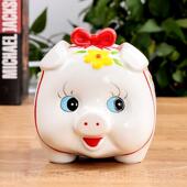 新款 瓷猪存罐只进陶不出创意可爱大号储钱罐摆件儿童成人生日钱礼