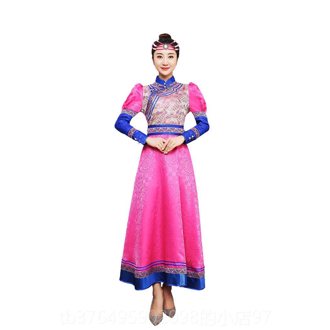 新款蒙古族服装定制舞表演长袍大裙少数族格舞蹈台礼仪新娘民风婚