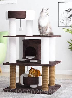 新款猫咪猫爬爬猫窝架猫树一体网红猫抓柱剑麻别大型猫塔猫墅咪架