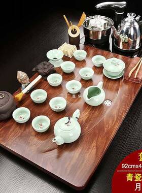 茶台家RNQ用全自实木茶砂磁盘紫茶动具套装整套大气一体电炉泡茶