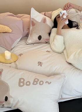 毛100s全套棉磨嵌通条数码印花四件可爱卡纯棉三件套床XDI单被罩