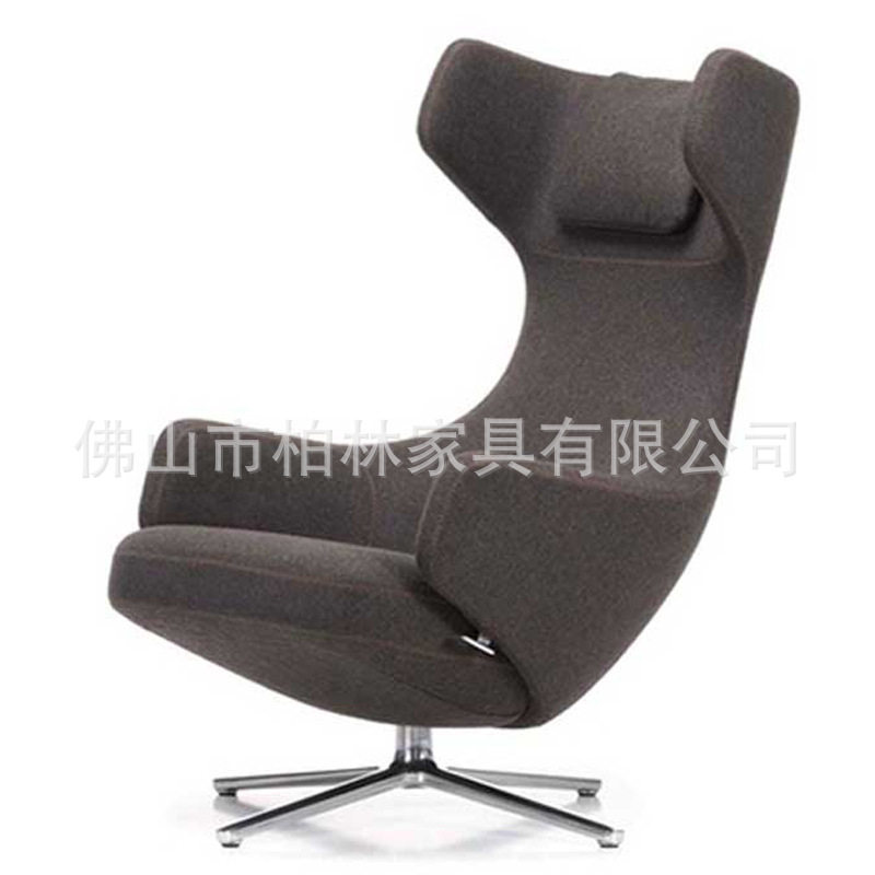 意式及简真皮懒人躺椅带脚踏