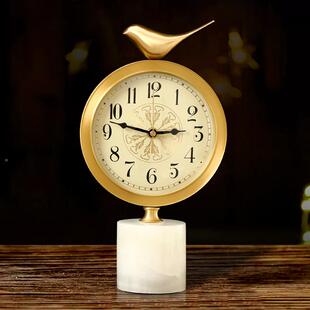 新家中式表台式座钟客厅桌面摆时钟坐钟用小台钟摆件复LL1030古钟