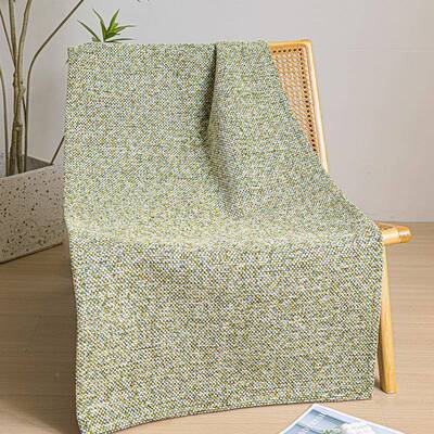 现织代黄色编割绒绿肌理床FVA旗高端展尾厅样板间民宿床巾沙发搭