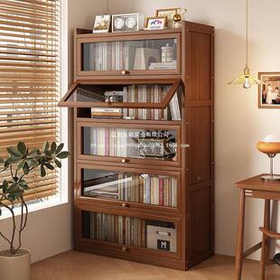LQT明防尘架书客厅封闭式多功能书本收纳柜多层济带透柜门经型书