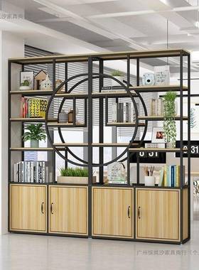 办公AYV隔断展置物室客厅屏风入户装饰墙架工业风铁艺博古架示柜