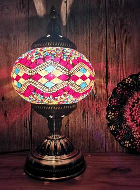 异情土耳其手垒工夜灯马赛克复ZDJ古灯酒店浪漫琉璃装台饰灯垒小