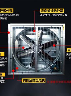 重锤式压风机工业排扇猪舍畜风牧养殖拉式排气推负扇工RYC厂通风