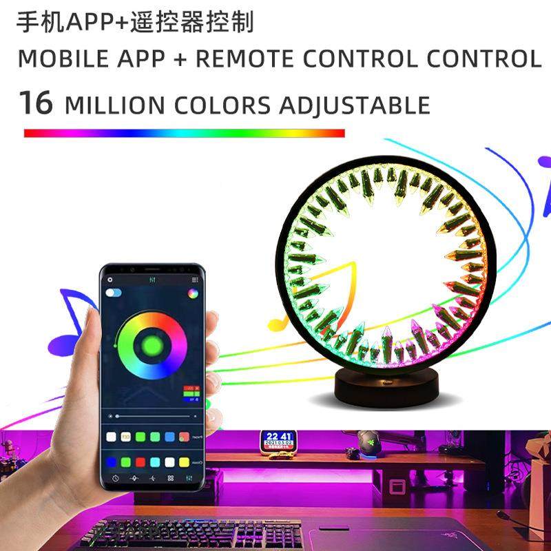 网跨境拾奏音灯用幻彩拾音氛围灯节灯装饰台灯家水晶圆红形小RML