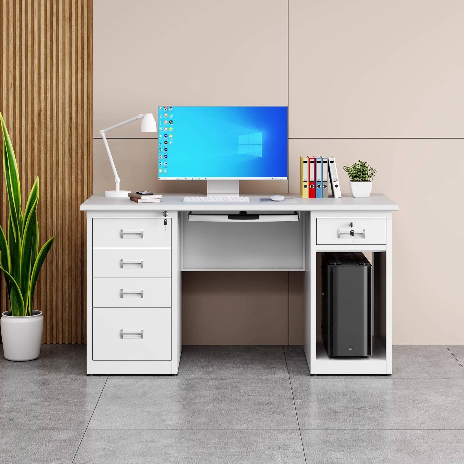 加厚钢制办公室电YMW-001脑子铁皮单抽屉写桌字台医生务财不人锈