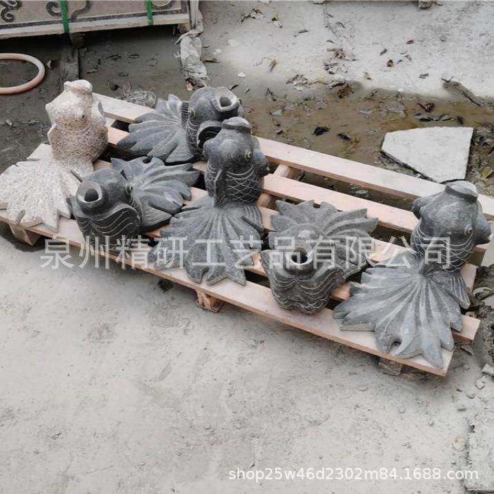 创意小金水型鱼雕摆件池景观印度红鲤鱼造鲤鱼跳龙石门装QTK饰品