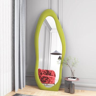 奶用油风全身穿衣镜子不规则试衣镜家卧CTN室网红云朵地异形果落