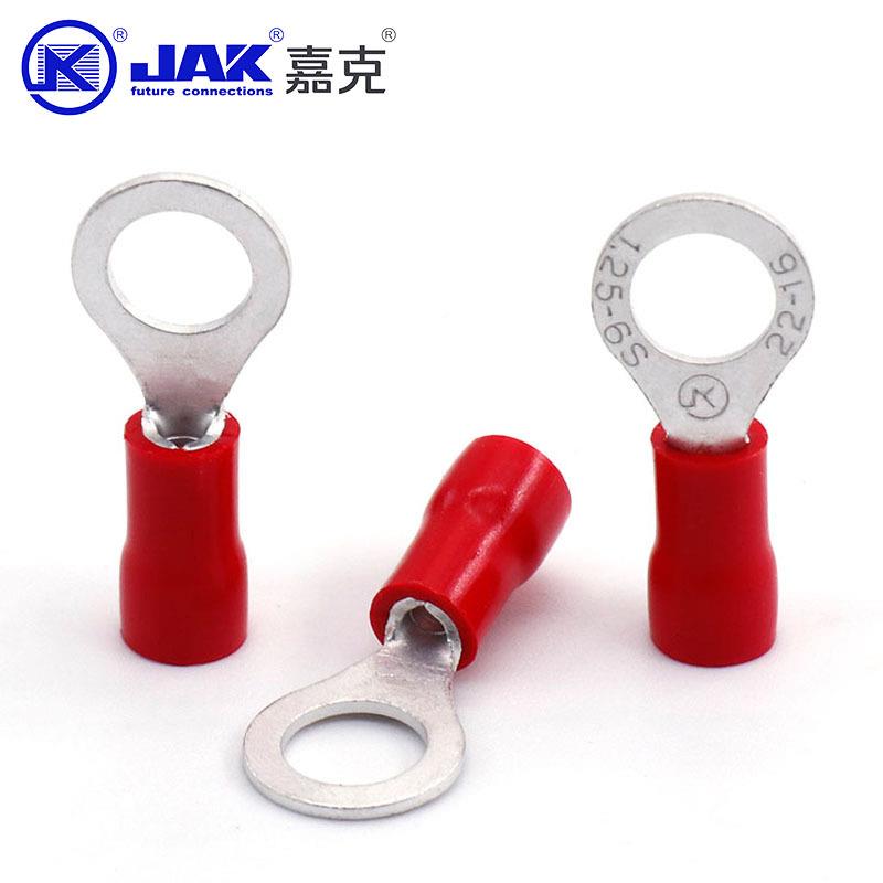 R1.256S圆形裸端头紫铜冷压接V线O端子螺口M6绝缘套UQK圆型端T-端