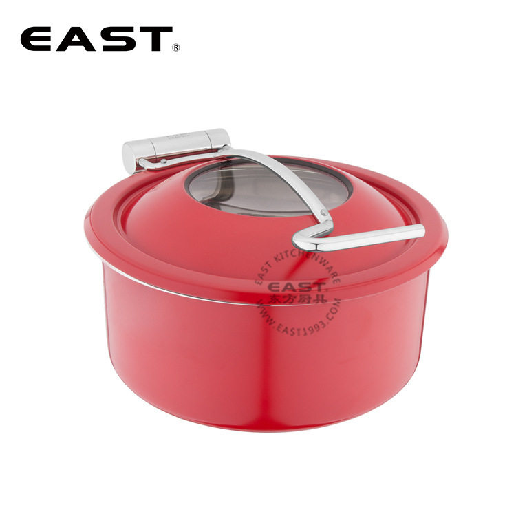 无耳玻璃盖红色自助餐煲 【EAST东方厨具】酒店设备
