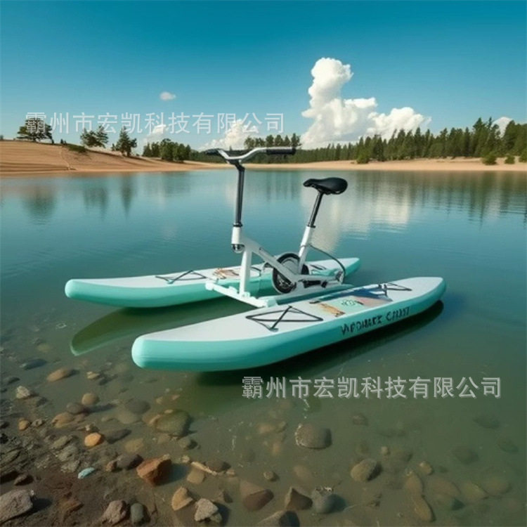 水上自行车 单人水上充气单车 景点游船观光脚蹬休闲船