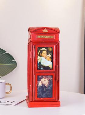 铁艺金属英伦电话亭装饰道具摆件工艺品复古风装饰品桌面摆设摆饰