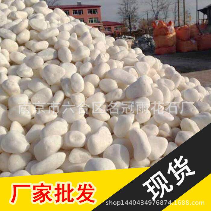白色鹅卵石纯白雨花石园林景观水池垫底铺路地面打磨石量大从优