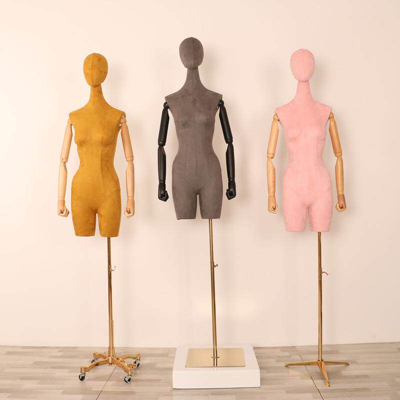 风衣模特道具女橱窗服装店假人麂皮绒假人台服装模特架橱窗展示