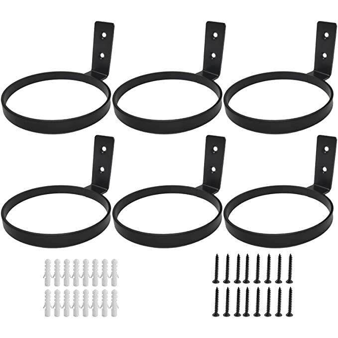 挂墙式户外室内实用环形花篮架挂钩壁挂式盆栽收纳架铁片圆形