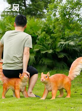 仿真松鼠挂件树脂摆件玻璃钢动物雕塑户外庭院花园林景观装饰小品