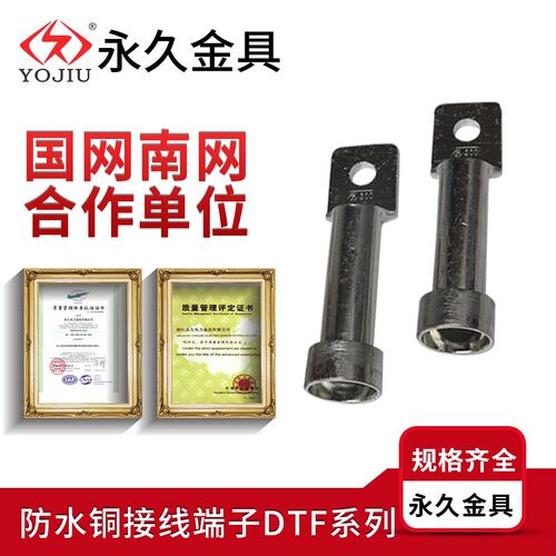 双孔防水型铜鼻子DTF-2-300 防雨型铜接线端子镀锡电缆铜接头端子