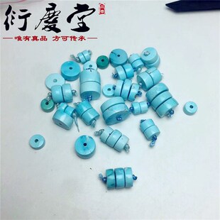 天然绿松石手串隔片高瓷军绿直切药片绿松文玩手串绿松石手链