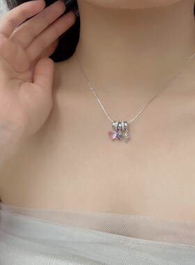 精致爱心四芒星微镶锆石项链女轻奢气质高级感锁骨链百搭时尚项饰