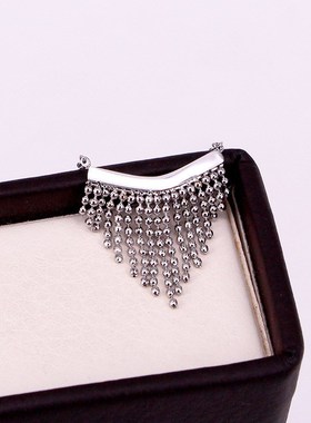 日韩气质三角珠子帘流苏瀑布流吊坠项链潮女波珠链流苏锁骨链韩风