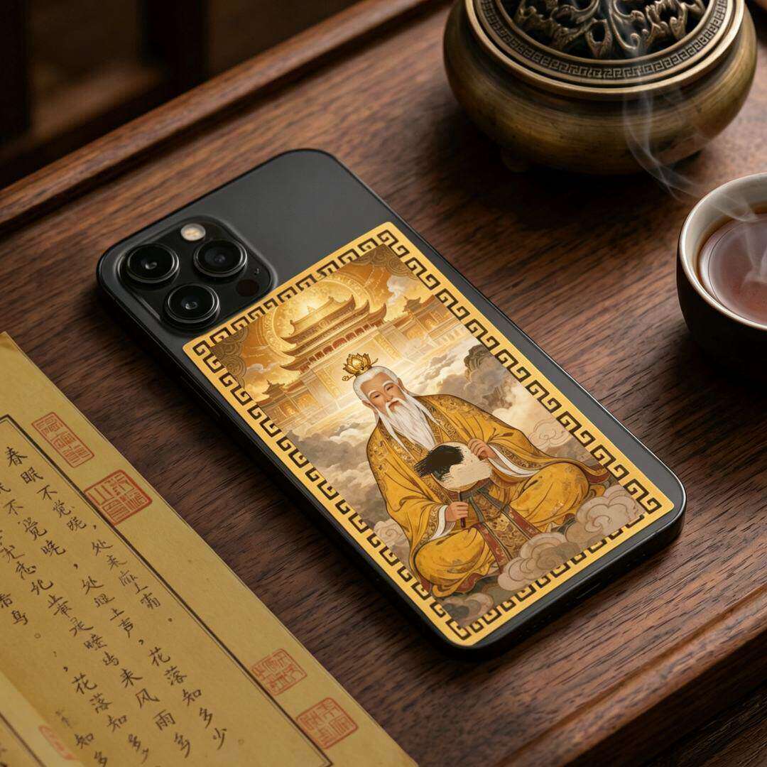 丙午马年生肖民俗文创手机贴金卡