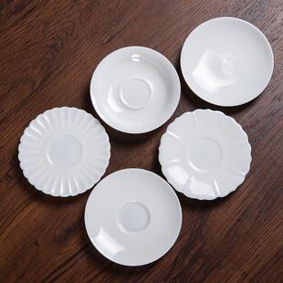 杯垫白瓷陶瓷功夫茶具家用简约羊脂玉茶垫杯碟茶桌隔热垫茶道零配