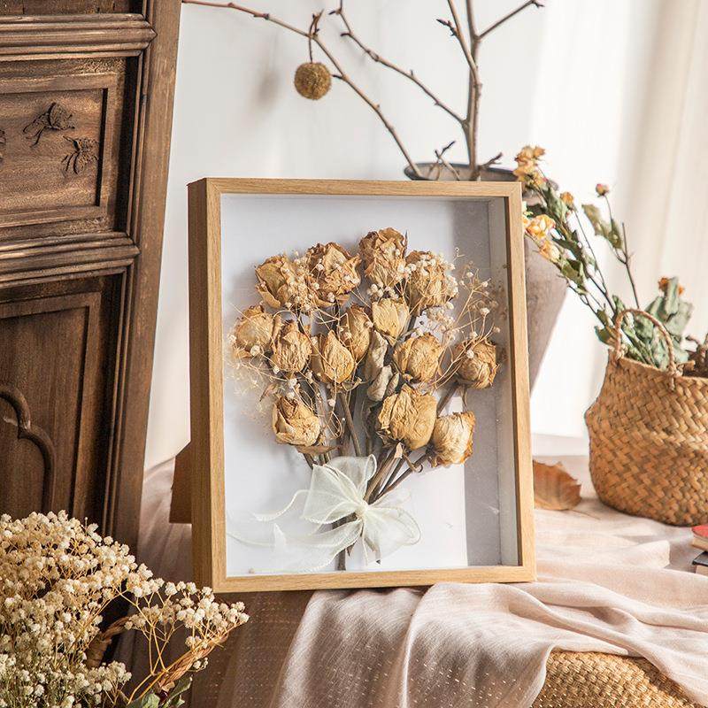 立体中空标本框6寸8 A4diy手工蝴蝶昆虫粘土展示相框摆台干花相框