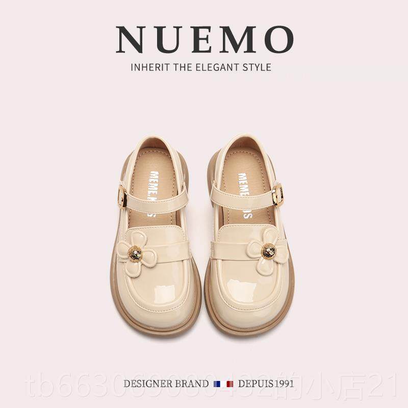 新款NUEMO童法国风单潮牌鞋~女童舞台演出皮豆豆鞋春季鞋儿童乐福