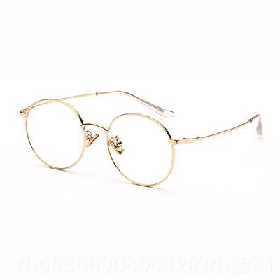 高档02亭2款白敬复古圆框文艺近视防蓝光辐射眼镜框男平光镜女潮
