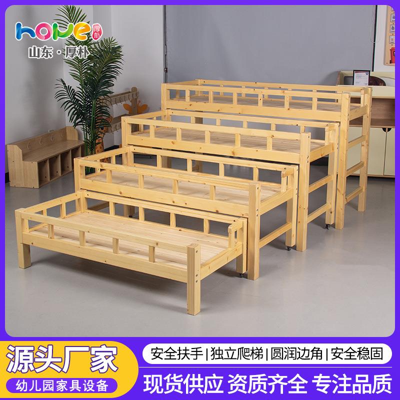 幼儿园儿童四人实木推拉床四层抽拉式组合幼儿午睡床组合抽屉床