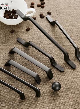 欧卡丽锌合金家装橱柜衣柜柜门抽屉灰色抽屉单孔小拉手五金把手