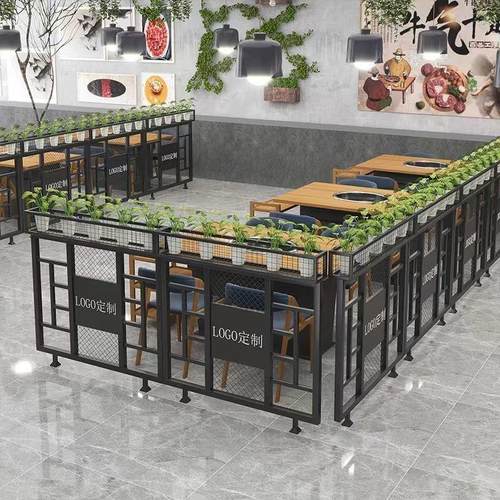 餐厅隔断花架铁艺护栏屏风酒吧过道装饰围栏火锅饭店卡座矮隔断墙