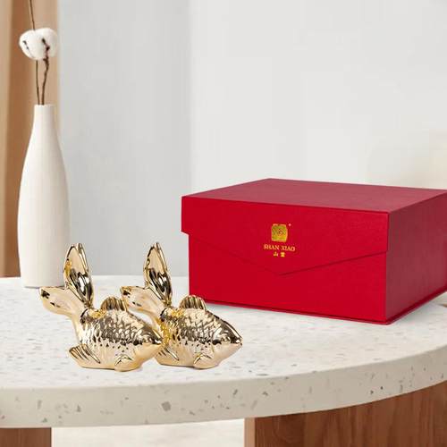 家居工艺品摆件客厅电视柜陶鱼摆件电视柜书柜年年有鱼装饰品套装