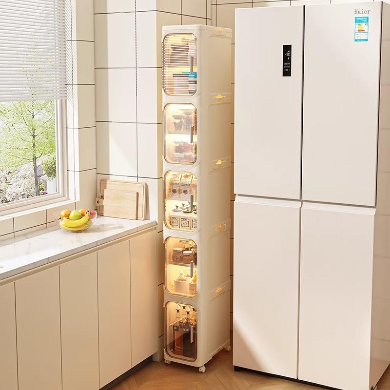 夹缝置物架厨房储物柜冰箱侧面极窄21cm宽缝隙收纳柜卫生间小推车