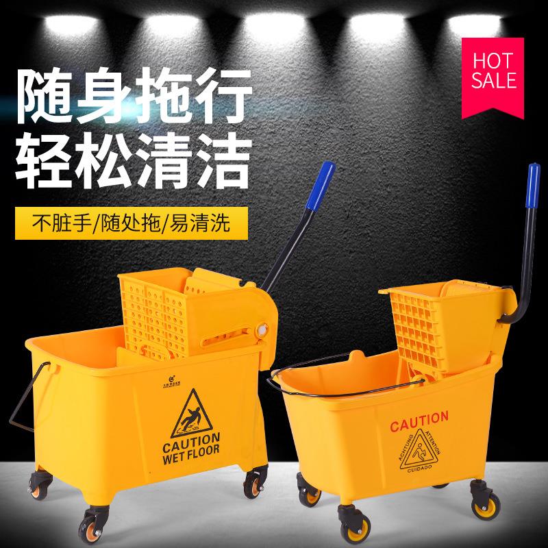 轻巧型清洁手推车榨水车物业商场酒店宾馆客房保洁车服务车挤水车