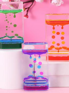 新款中号双色滴油漏玩具 创意计时器油滴摆件儿童整蛊减压玩具礼