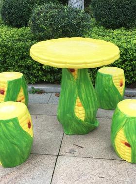 户外蘑菇草莓桌椅雕塑模型花园林庭院商场动物造型凳子摆件装饰品