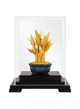 新款斯金箔富玄贵竹摆件爱客厅桌面关柜办公室家居装饰克品开业礼