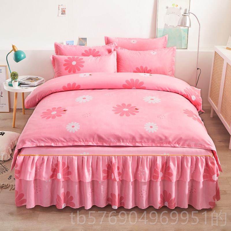 新款全棉四件套床裙加厚磨毛纯宿单棉床罩被套式双人人学生舍床上,床上用品,床品套件/四件套/多件套,淘宝优惠券,粉丝福利购,淘宝优惠卷