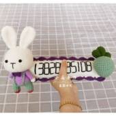 新款 毛线仔玩偶公情侣礼物兔停子临时挪车手牌纯工钩针编织diy材