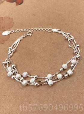 新款99物9纯银手錬女is小众设计20饰2n2年新款手镯女生生日礼冷淡