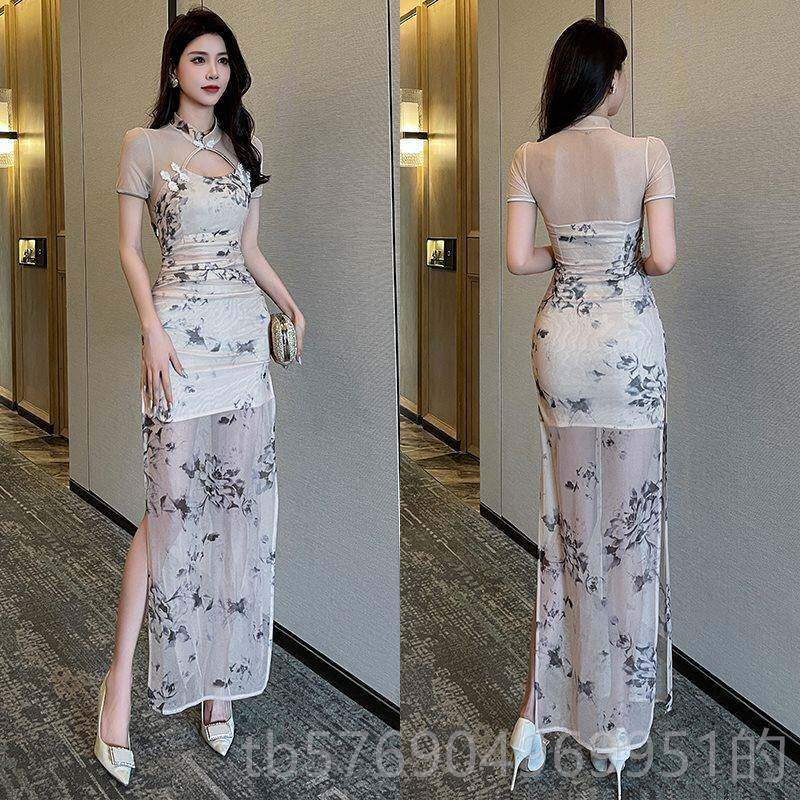 新款夜店性K款TV佳丽晚礼服显瘦长连衣裙足浴桑拿感工技师作服女