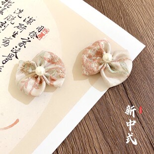 女童中国风发夹周岁礼服汉服唐装搭配抓周发饰幼儿园表演拍照对夹