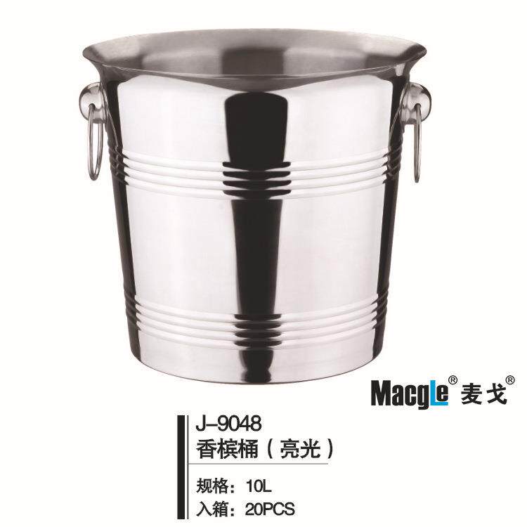 10不锈槟钢香桶单层大容量不锈香槟J-7057冰桶L啤酒红酒冰钢桶架