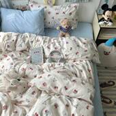 A类母婴级水432清洗棉四件套小新学生单宿舍床被套三件床笠套4件