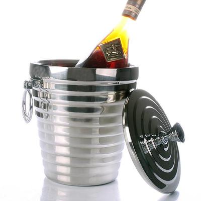 螺纹双层冰香桶豪华冰桶冰桶粒桶槟新L竹节冰桶26312L